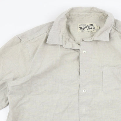 Topman  Mens Beige    Button-Up Size M