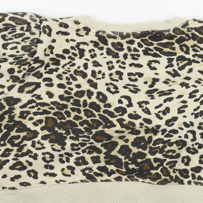 Zara Girls Beige Animal Print  Pullover Jumper Size 7 Years