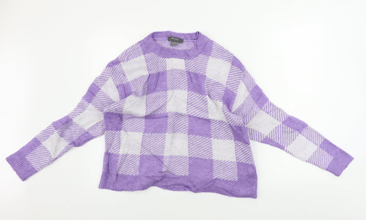 Primark  Womens Purple Check  Pullover Jumper Size S