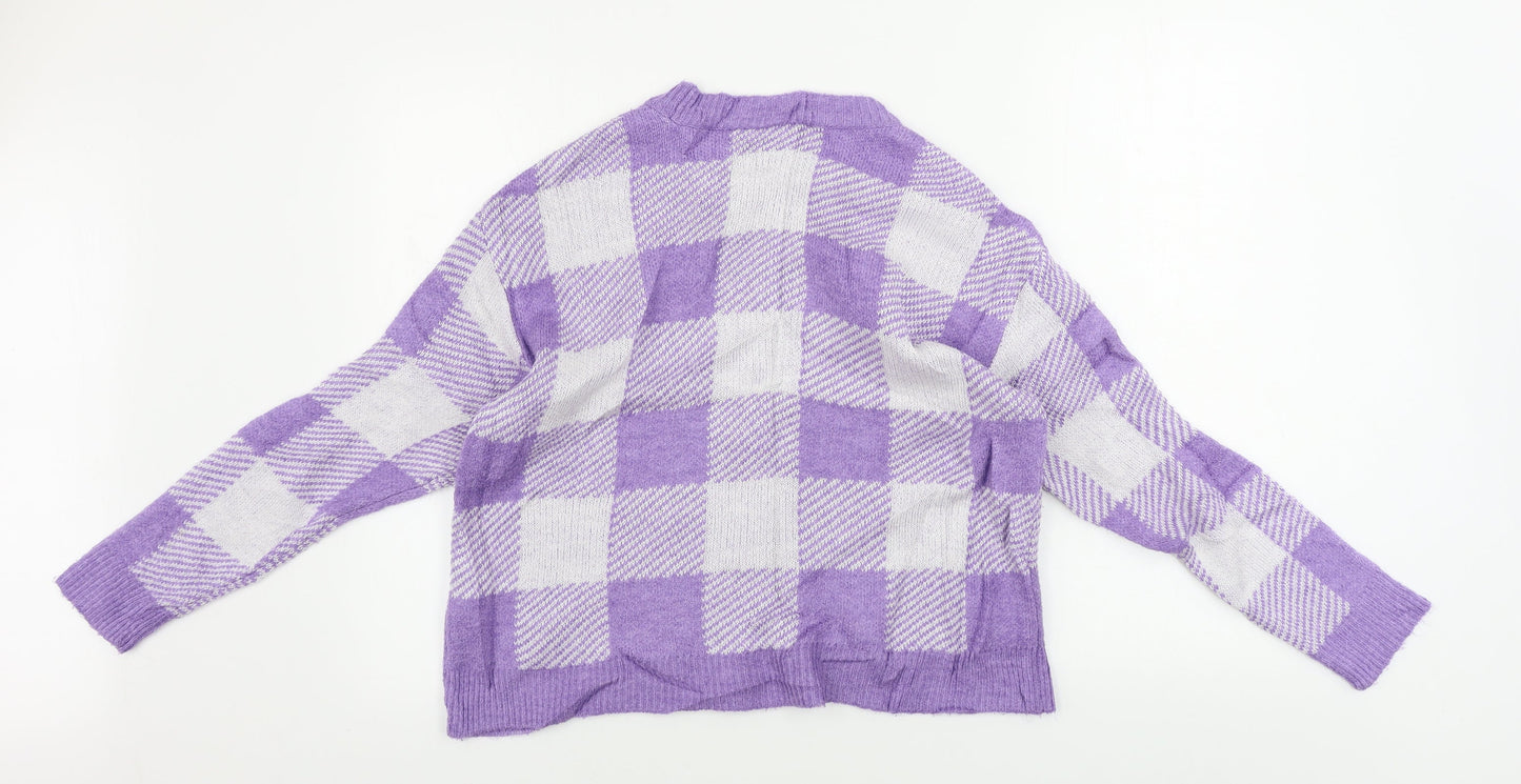 Primark  Womens Purple Check  Pullover Jumper Size S
