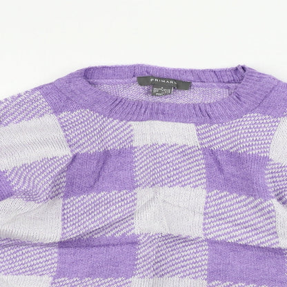 Primark  Womens Purple Check  Pullover Jumper Size S