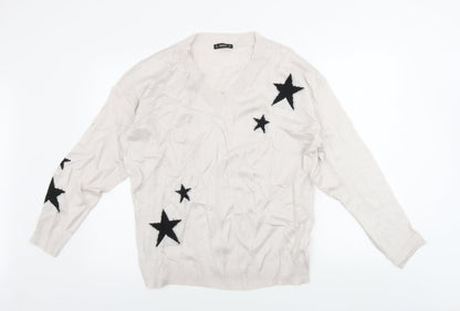 SheIn Womens Pink   Pullover Jumper Size L  - Star pattern