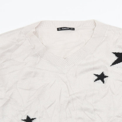 SheIn Womens Pink   Pullover Jumper Size L  - Star pattern