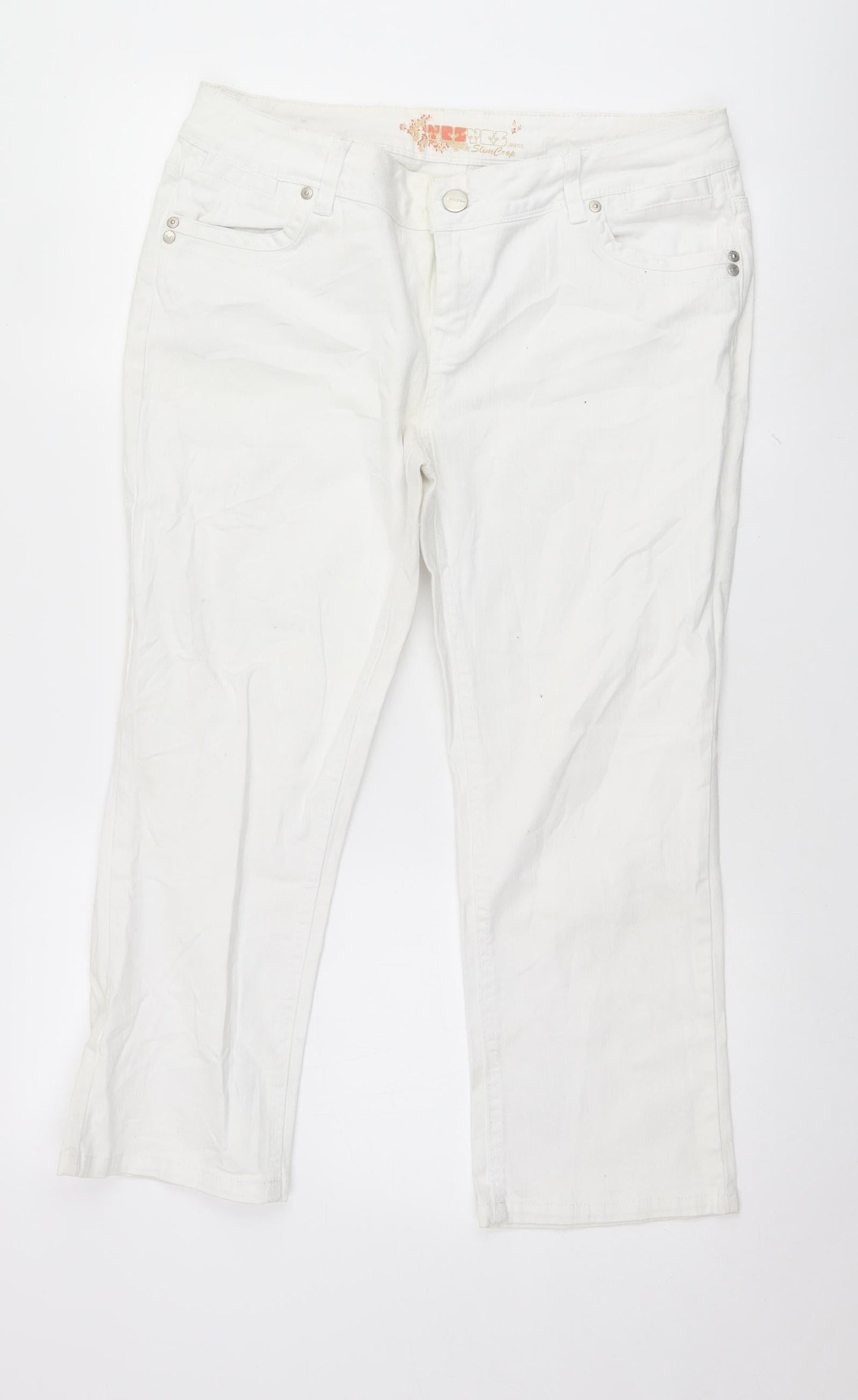Womens UK Size 14 yes yes Regular Fit Tapered White Jeans