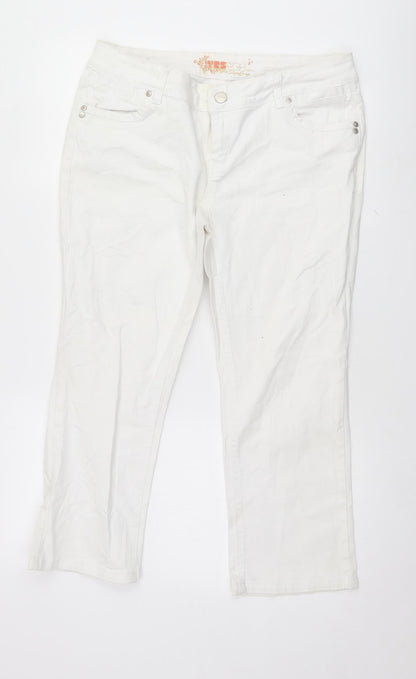 Womens UK Size 14 yes yes Regular Fit Tapered White Jeans