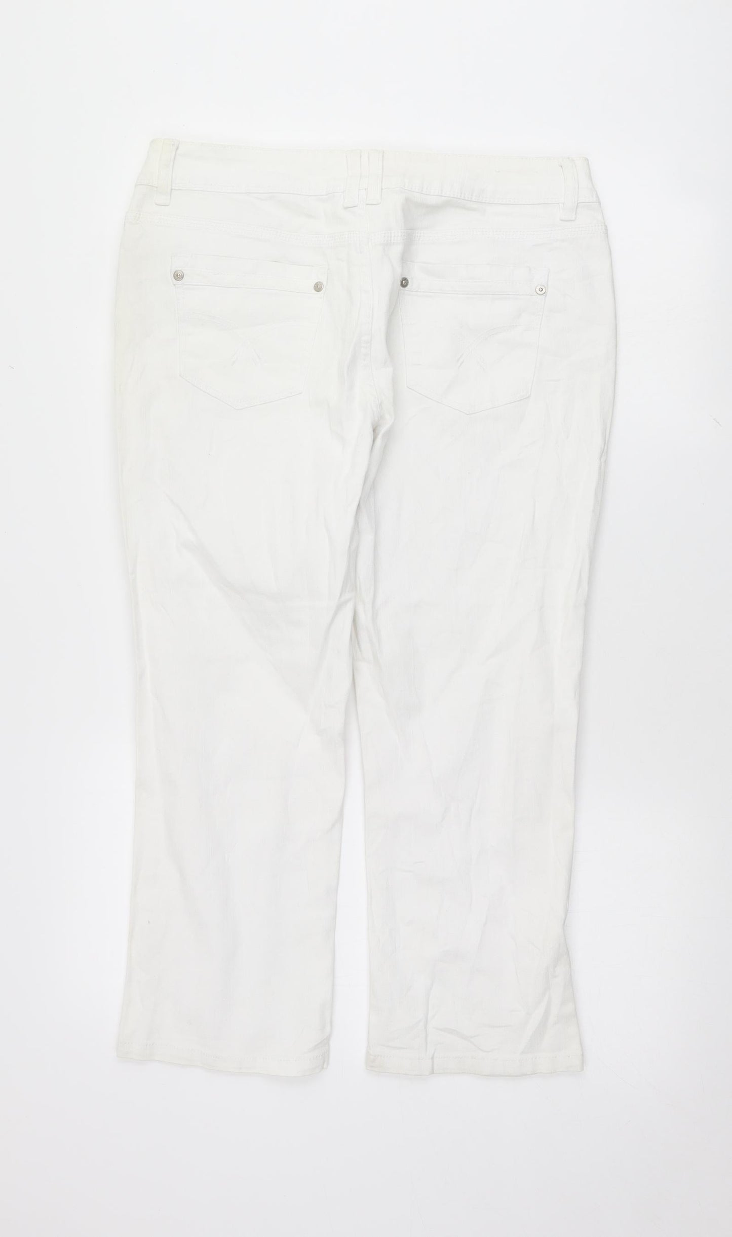 Womens UK Size 14 yes yes Regular Fit Tapered White Jeans