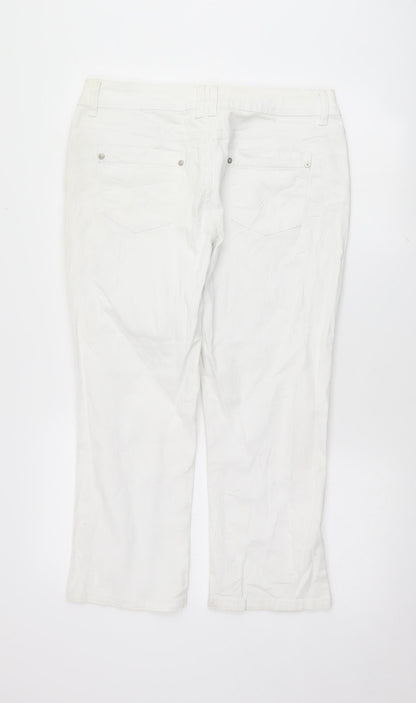 Womens UK Size 14 yes yes Regular Fit Tapered White Jeans