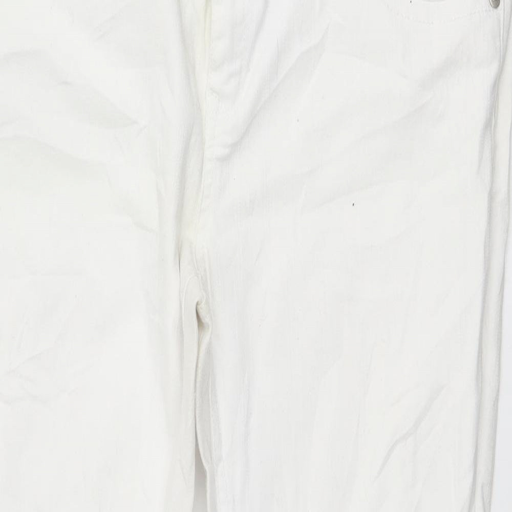 Womens UK Size 14 yes yes Regular Fit Tapered White Jeans