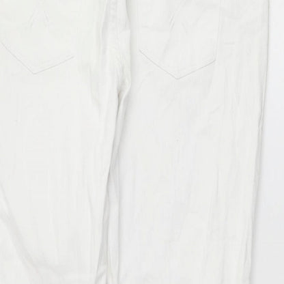 Womens UK Size 14 yes yes Regular Fit Tapered White Jeans