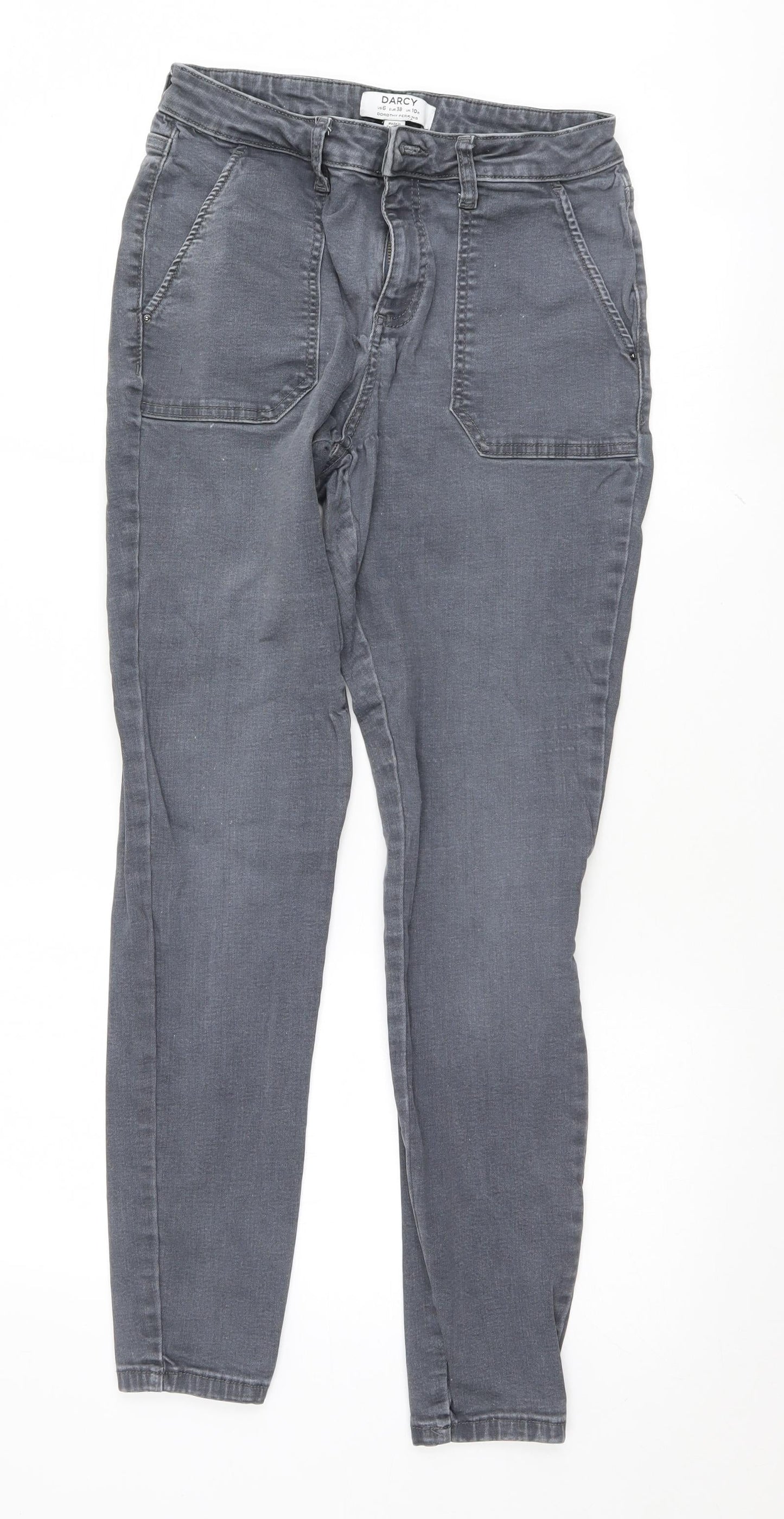 Dorothy Perkins Womens Grey   Skinny Jeans Size 10 L29 in