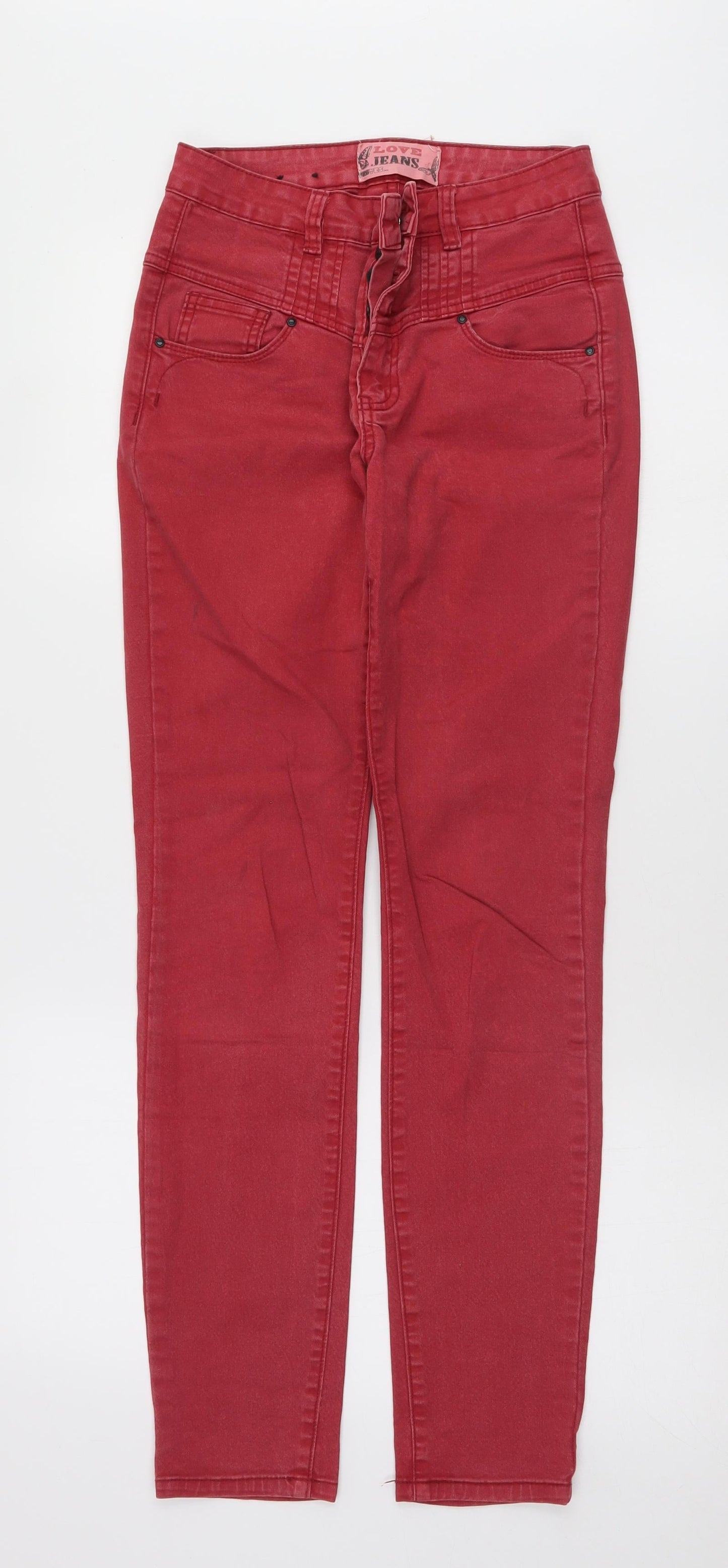 Womens UK Size 8 yes yes Regular Fit Skinny Red Jeans