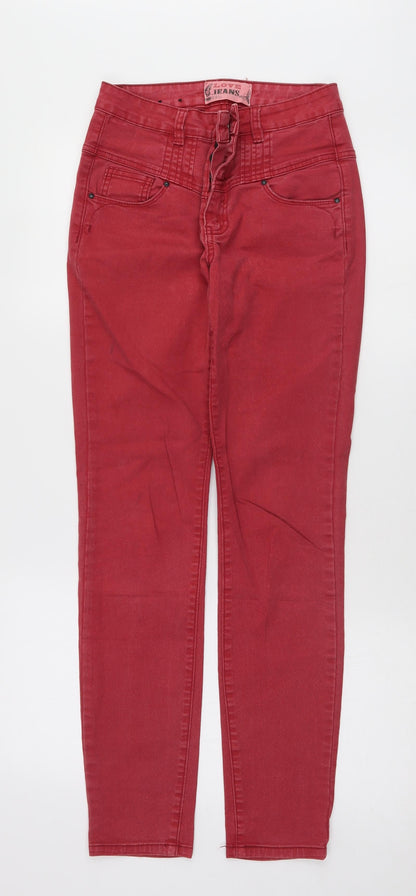 Womens UK Size 8 yes yes Regular Fit Skinny Red Jeans