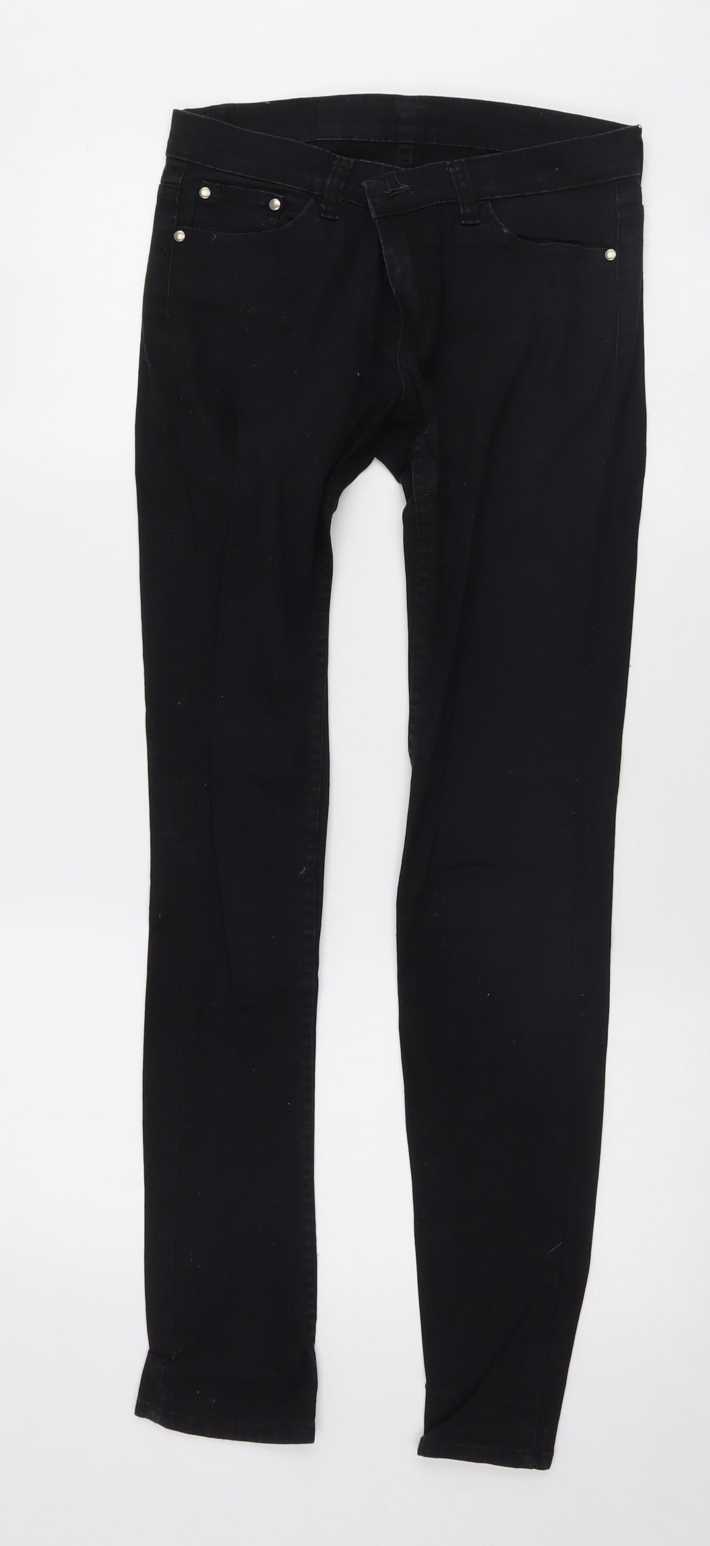 Womens UK Size 30 Preworn Regular Fit Skinny Black Jeans