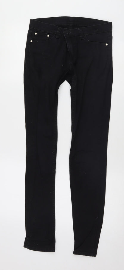 Womens UK Size 30 Preworn Regular Fit Skinny Black Jeans