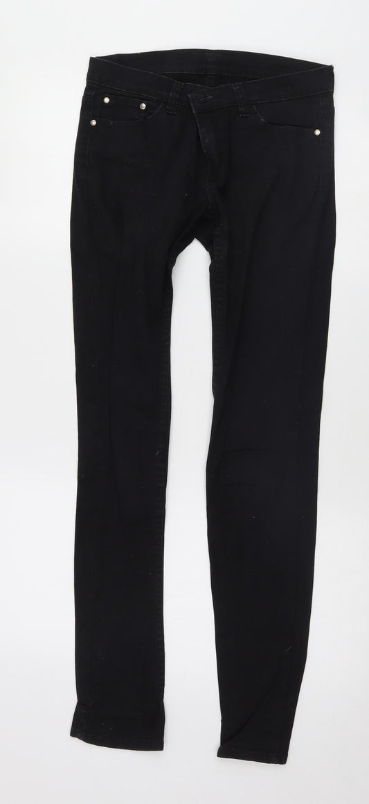 Womens UK Size 30 Preworn Regular Fit Skinny Black Jeans