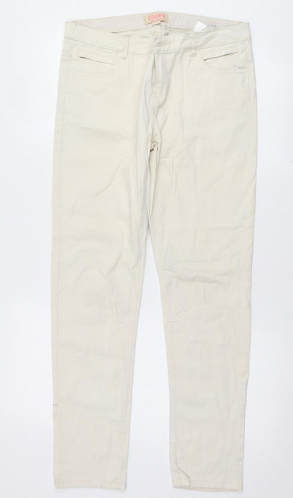 Womens UK Size L Cropp Regular Fit Skinny White Jeans