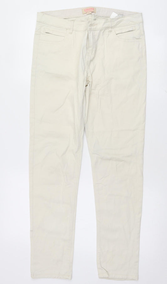 Womens UK Size L Cropp Regular Fit Skinny White Jeans