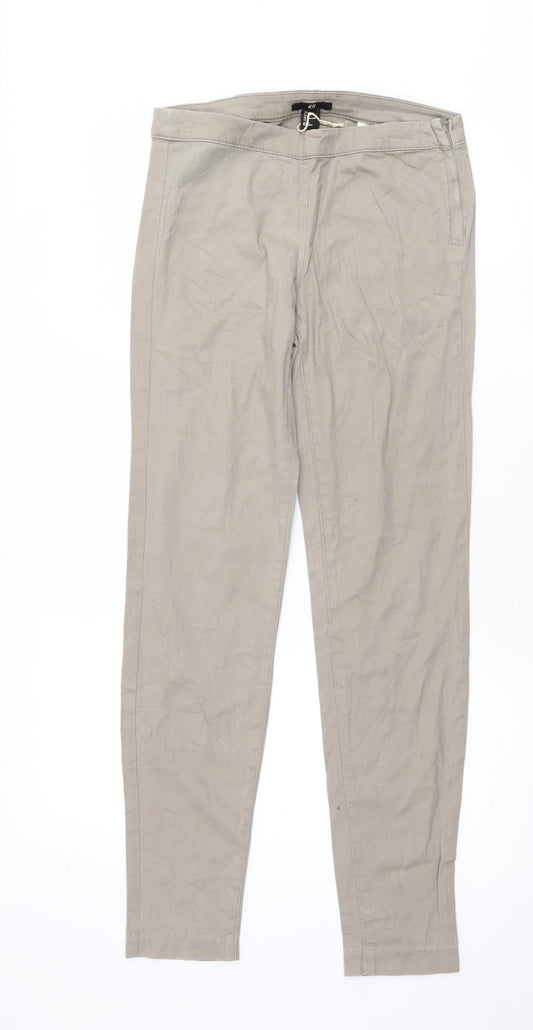 Womens UK Size 8 H&M Regular Fit  Beige Trousers