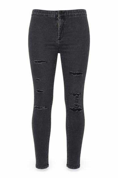 Womens UK Size 34 Topshop Regular Fit Skinny Black Jeans