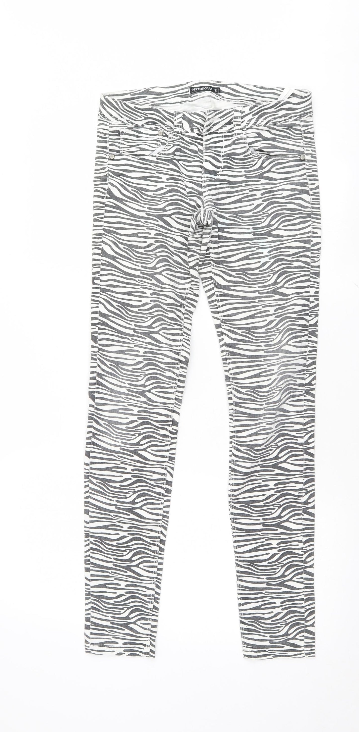 Womens UK Size S Terranova Regular Fit Skinny Multicoloured Jeans