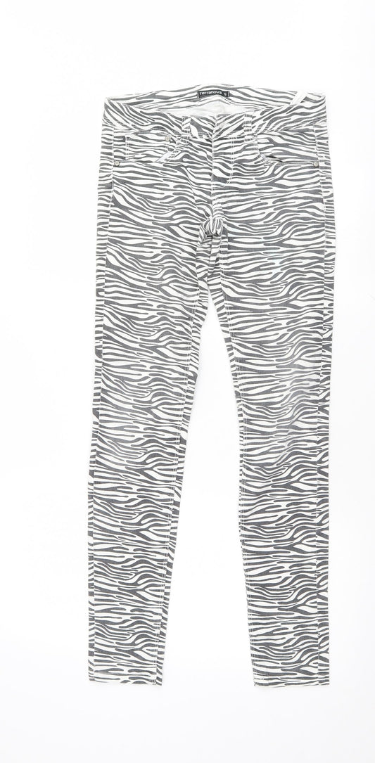 Womens UK Size S Terranova Regular Fit Skinny Multicoloured Jeans