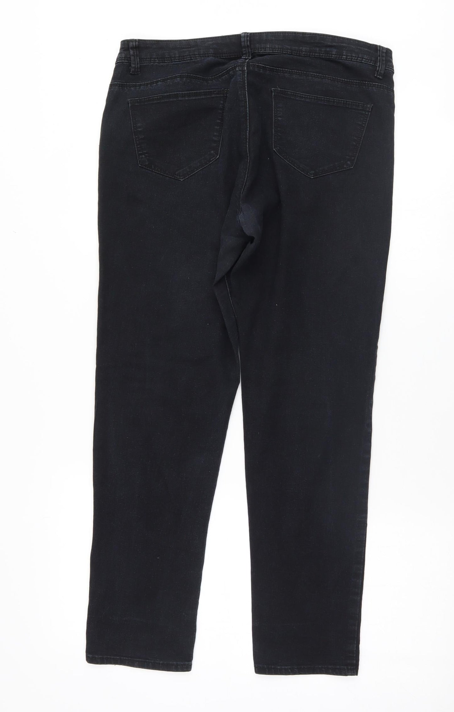 Denim & Co. Womens Black   Skinny Jeans Size 14 L26 in