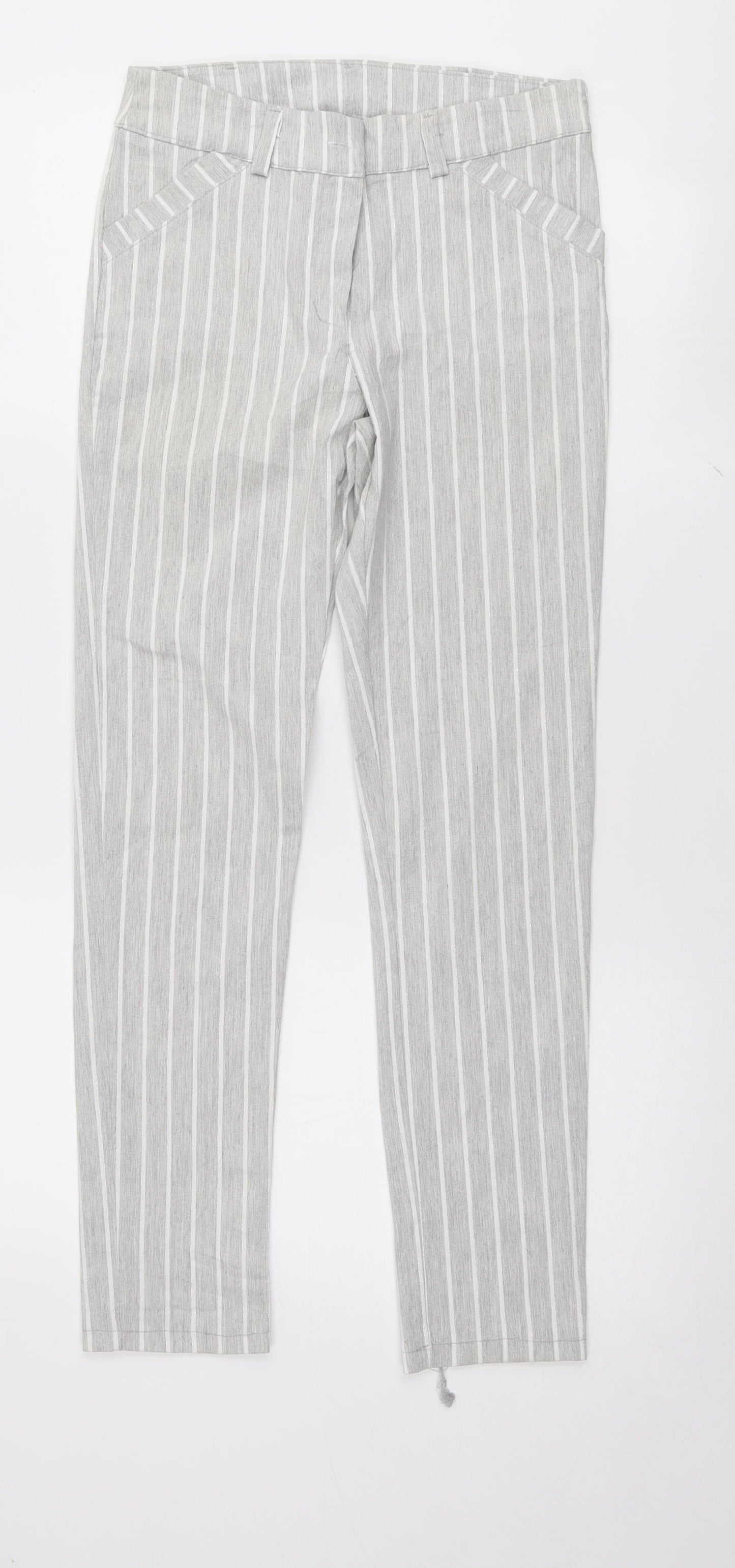 Womens UK Size S Preworn Regular Fit  Grey Trousers