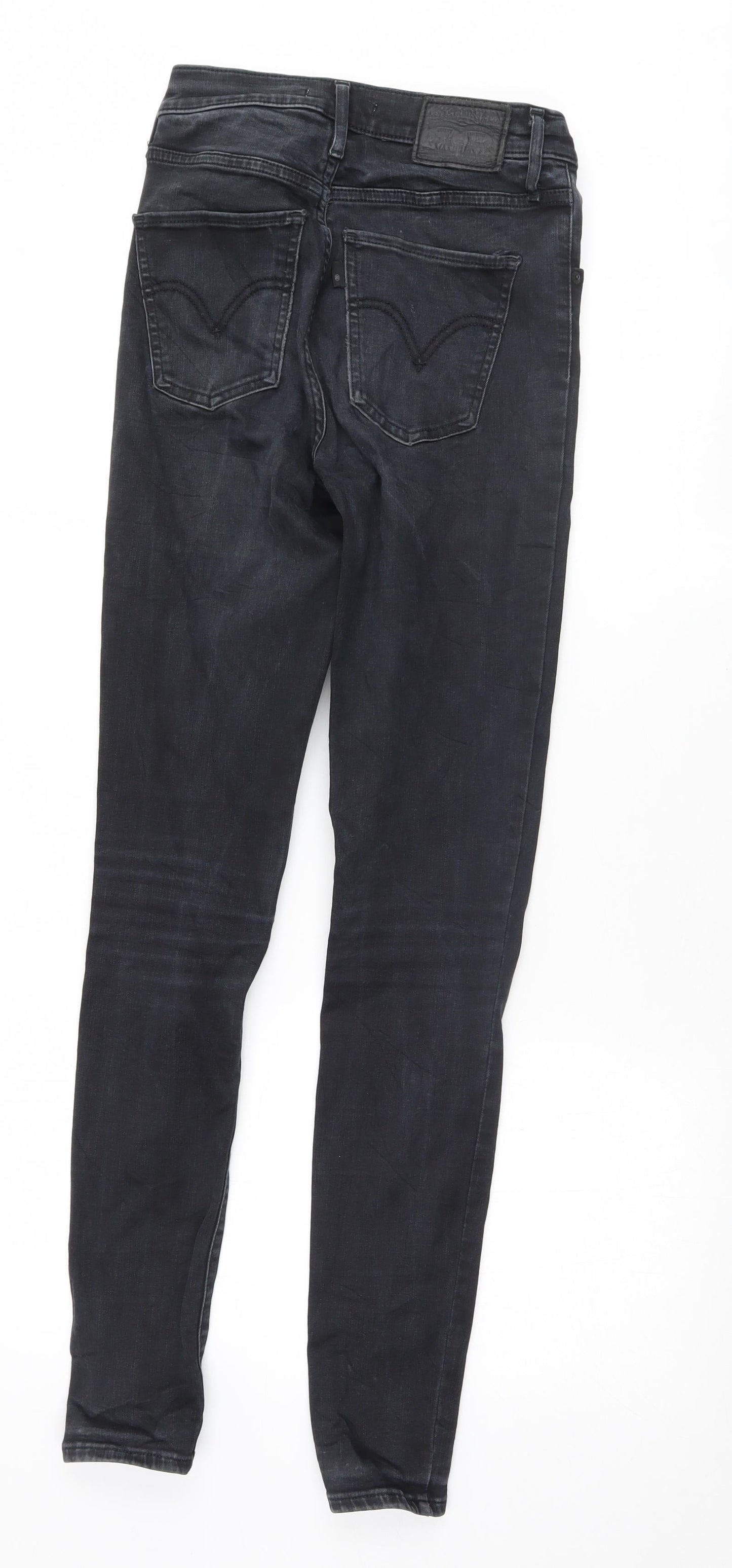 Womens UK Size 26 Preworn Regular Fit Skinny Black Jeans