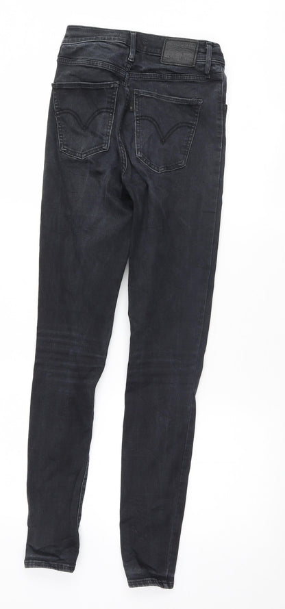 Womens UK Size 26 Preworn Regular Fit Skinny Black Jeans