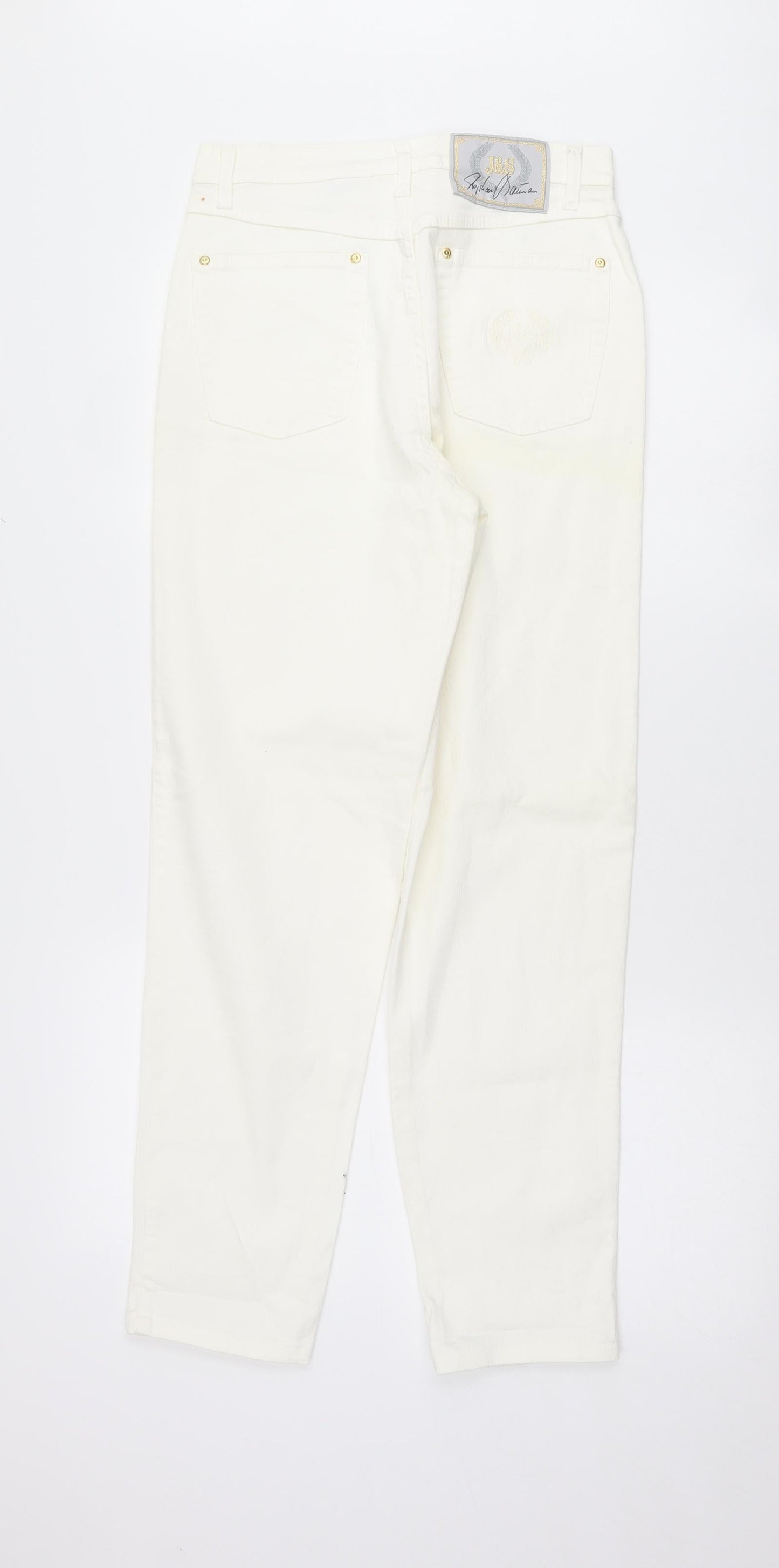 Womens UK Size 10 Preworn Regular Fit Straight White Jeans