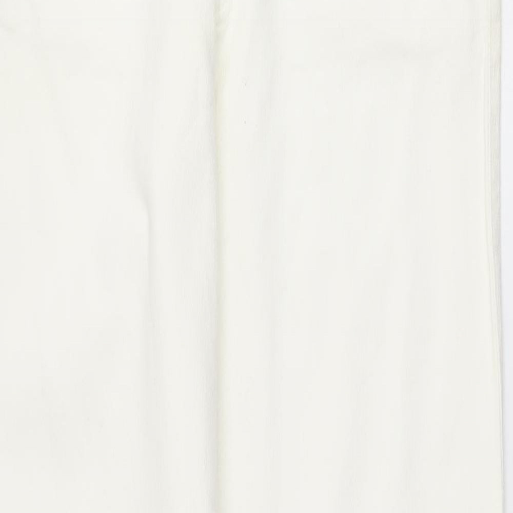 Womens UK Size 10 Preworn Regular Fit Straight White Jeans