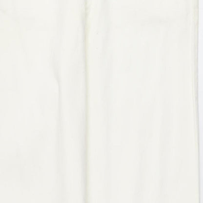 Womens UK Size 10 Preworn Regular Fit Straight White Jeans