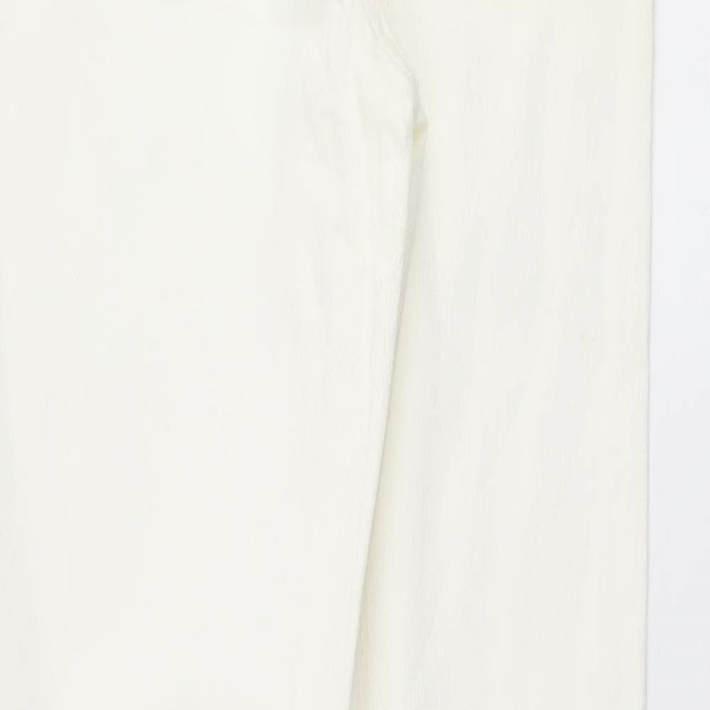 Womens UK Size 10 Preworn Regular Fit Straight White Jeans
