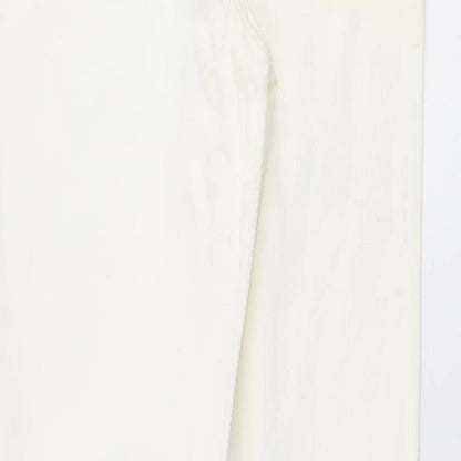 Womens UK Size 10 Preworn Regular Fit Straight White Jeans