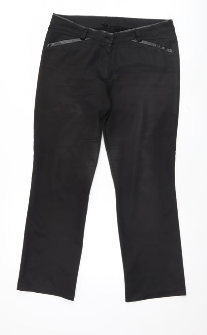 Womens UK Size 35 Preworn Regular Fit  Black Trousers