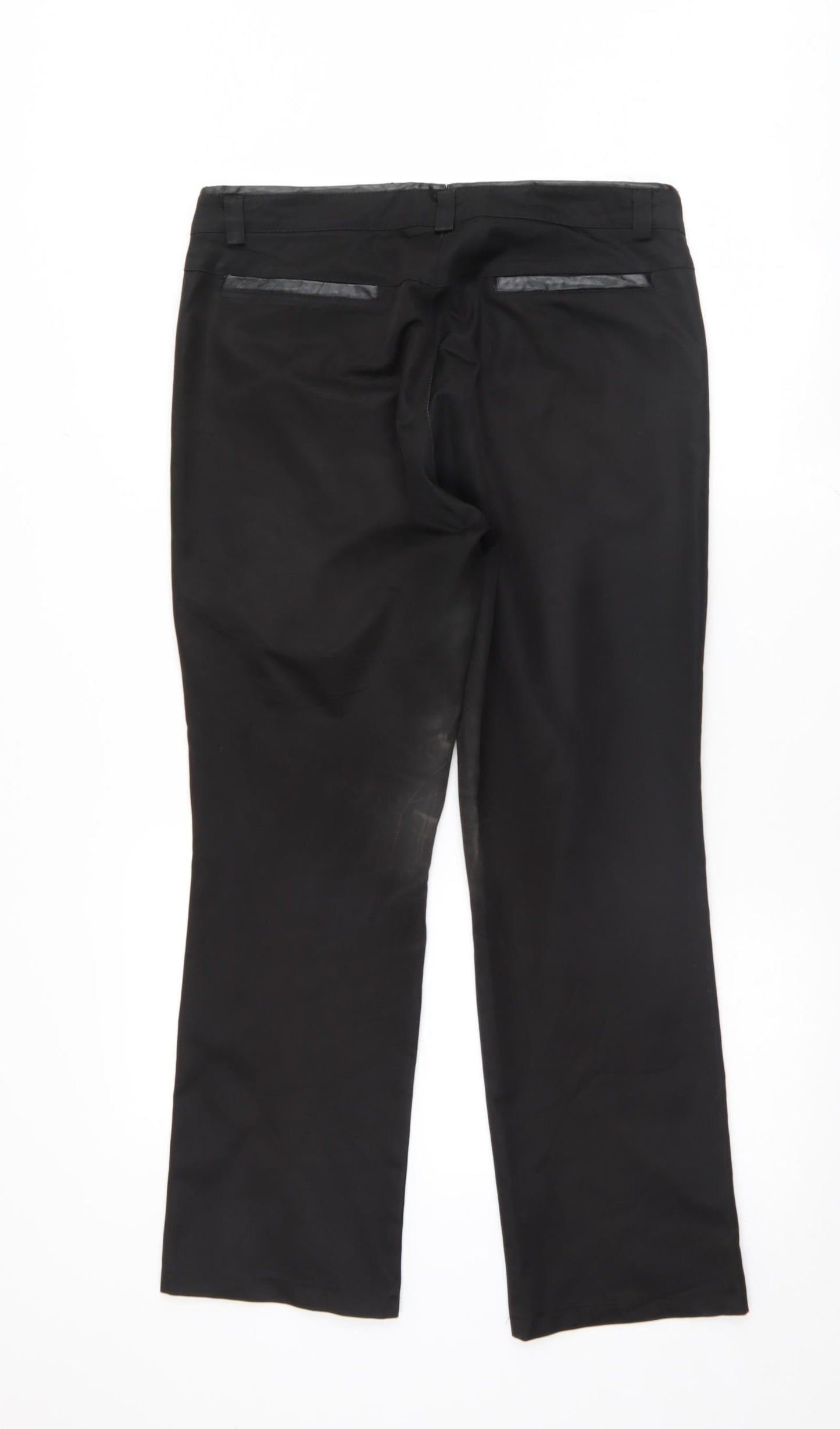 Womens UK Size 35 Preworn Regular Fit  Black Trousers