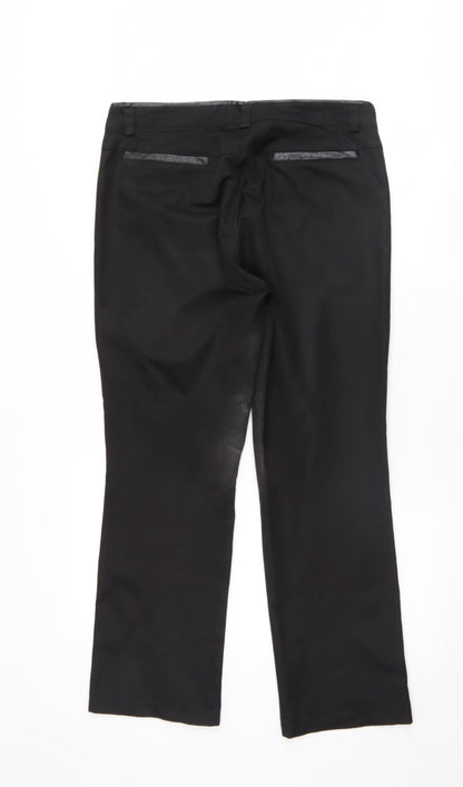 Womens UK Size 35 Preworn Regular Fit  Black Trousers