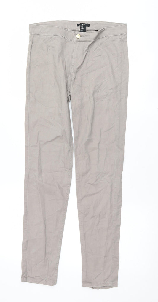 Womens UK Size 10 H&M Regular Fit  Beige Trousers