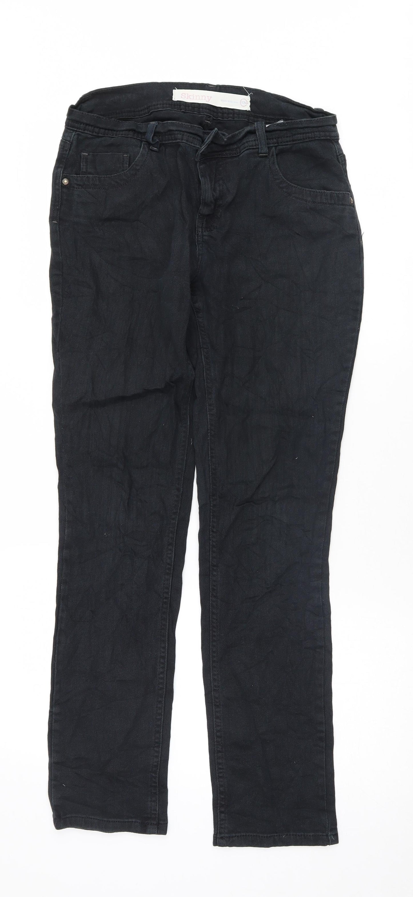 NEXT Womens Black   Skinny Jeans Size 12 L29 in