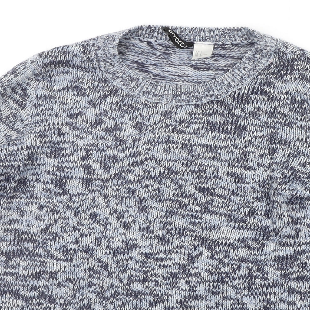 Womens UK Size S Divided Blue Pullover Jumper