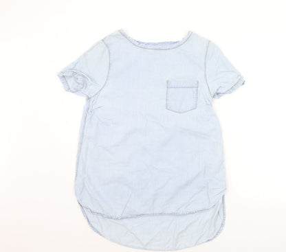 Womens UK Size 10 New Look Blue Basic Blouse