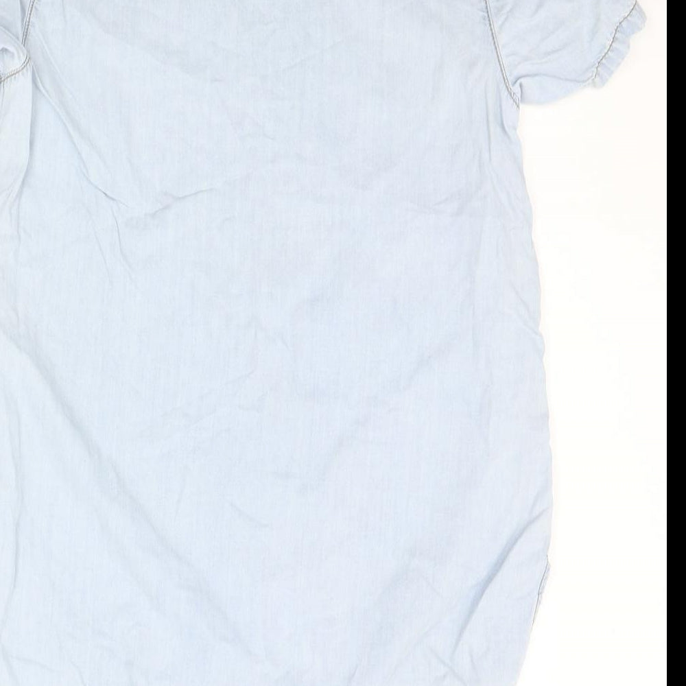 Womens UK Size 10 New Look Blue Basic Blouse