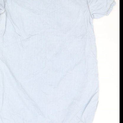Womens UK Size 10 New Look Blue Basic Blouse