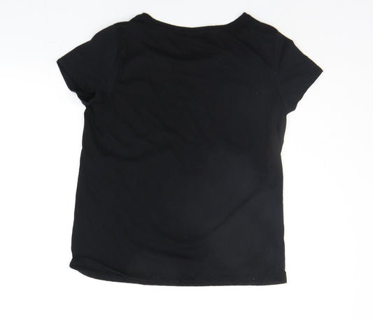 F&F Womens Black Solid  Top Pyjama Top Size 8  - christams