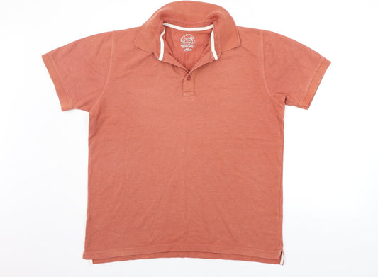Easy Mens Orange    Polo Size L
