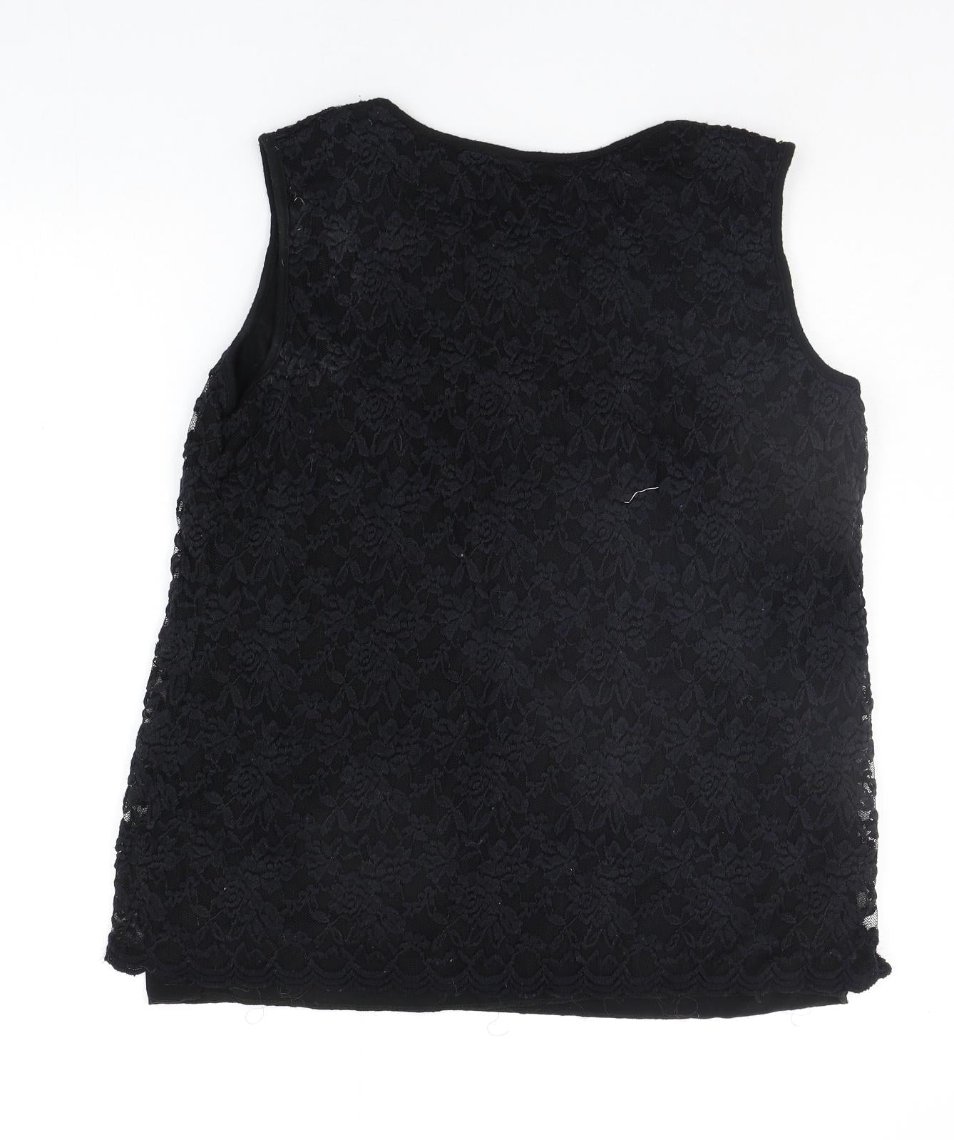 Womens UK Size 18 Preworn Black Basic Tank