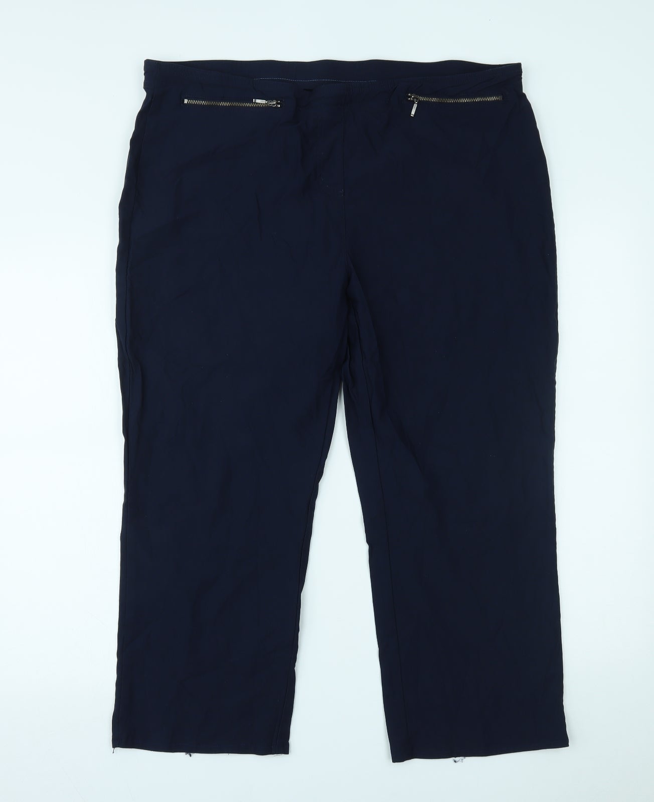 Womens UK Size 20 Preworn Regular Fit  Blue Trousers