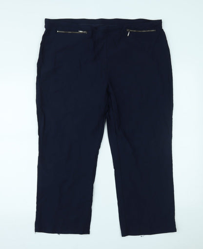 Womens UK Size 20 Preworn Regular Fit  Blue Trousers