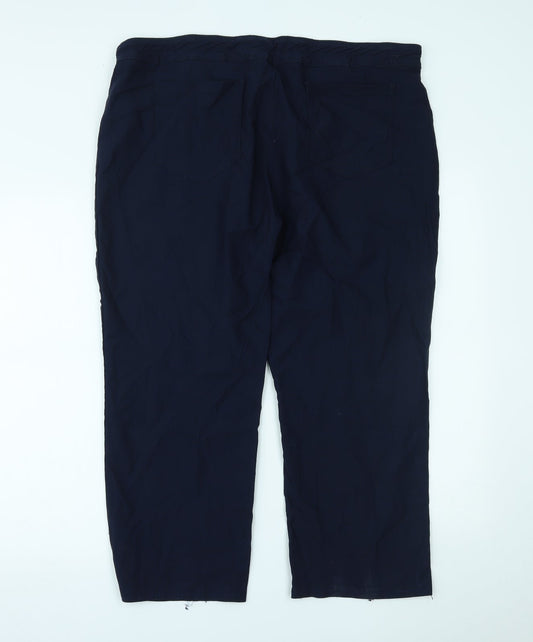 Womens UK Size 20 Preworn Regular Fit  Blue Trousers