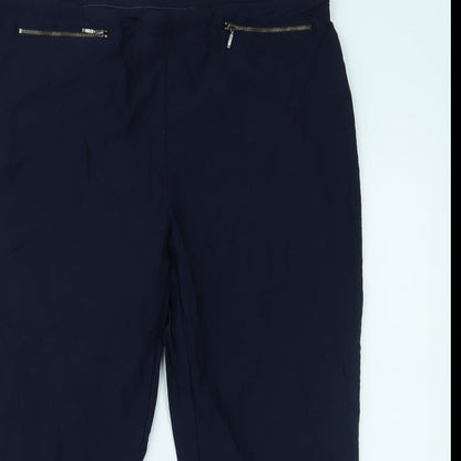 Womens UK Size 20 Preworn Regular Fit  Blue Trousers